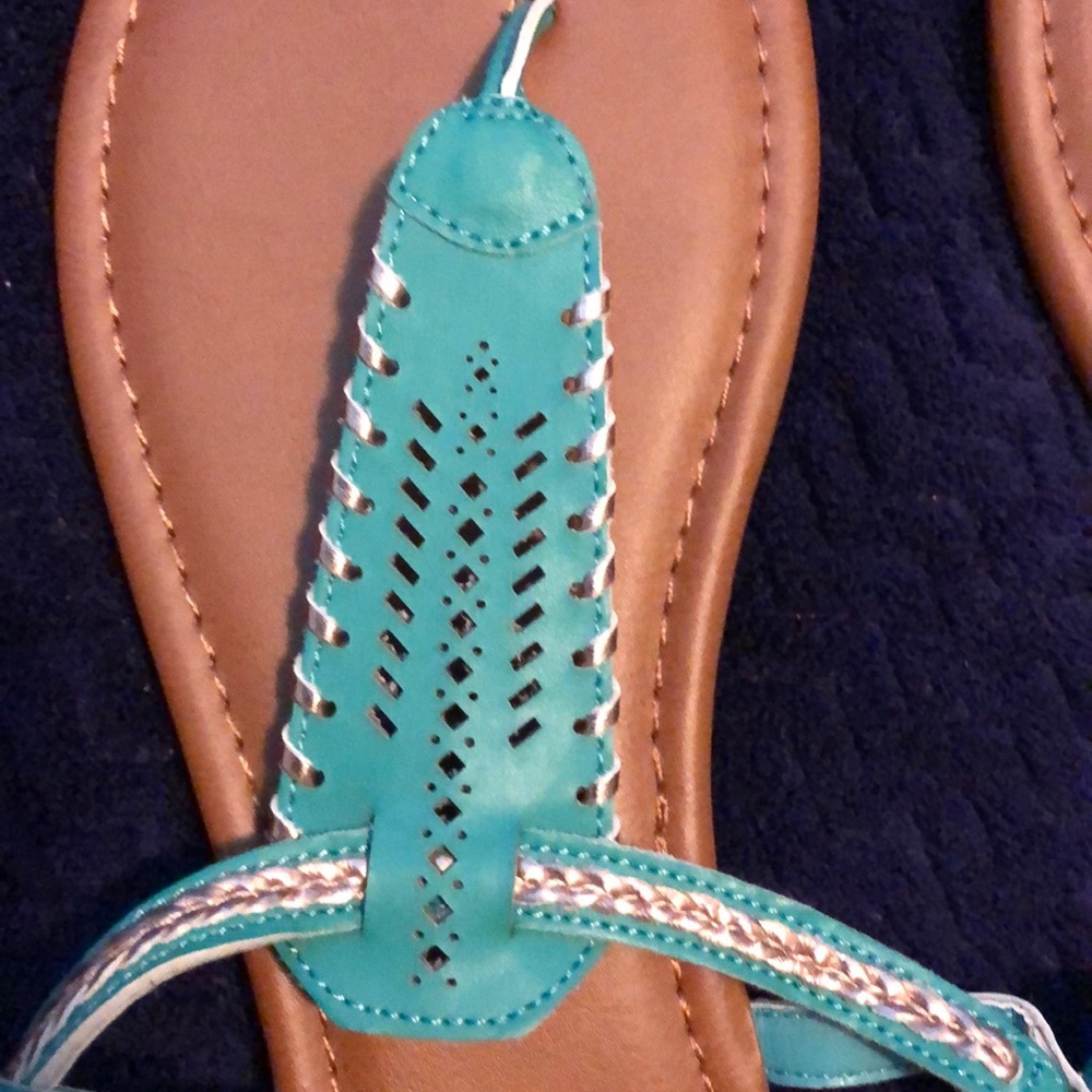 Turquoise sandals - Picture 2 of 3
